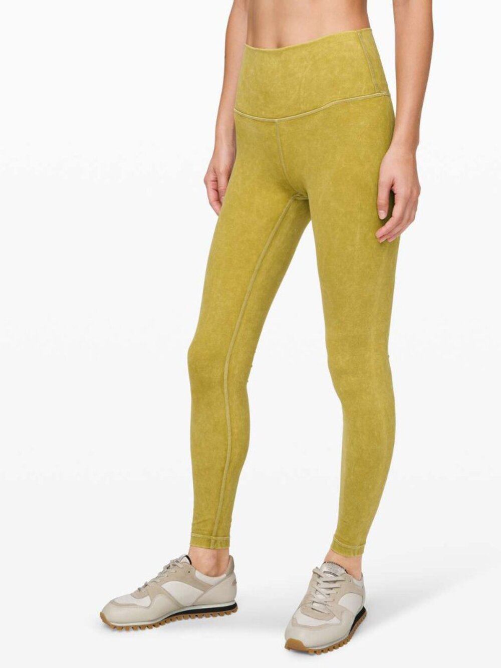 Lululemon Washed Grape Leaf Chartreuse Wunder Under High Rise Leggings Tight 28"